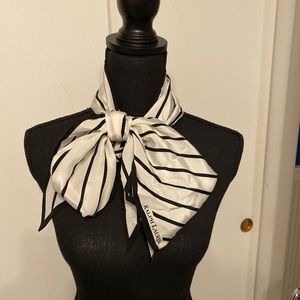 Ralph Lauren Black and White 100%silk scarf.